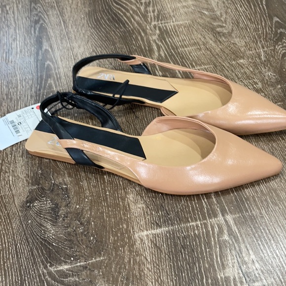 NWT ! Zara color block sling back flats size 38 - Picture 3 of 7